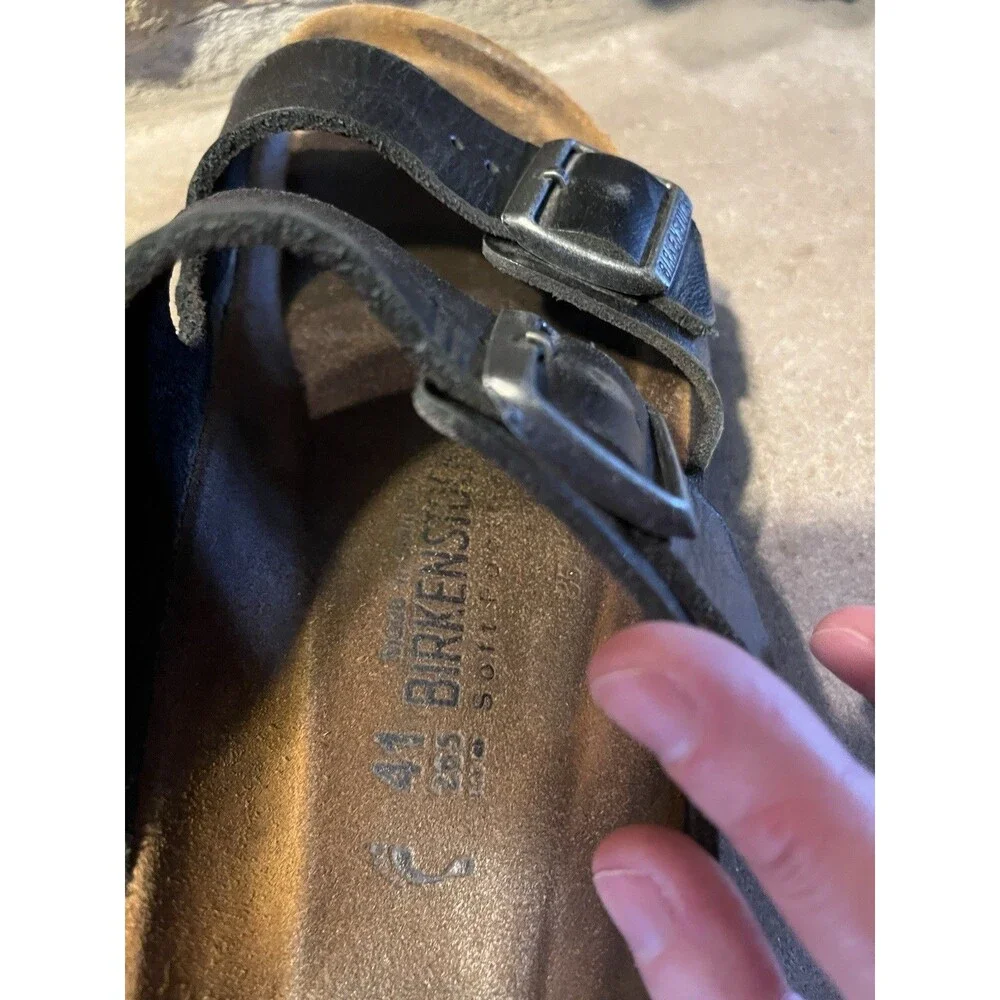 Birkenstock Arizona - Double Buckle Black Oiled Leather EU 41 (Unisex W 10 M 8) - Picture 4 of 9